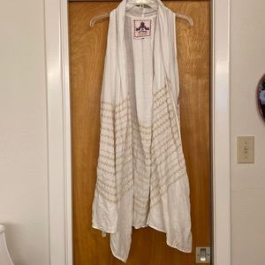Johnny Was Linen Embroidered Duster cardi Vest  L
